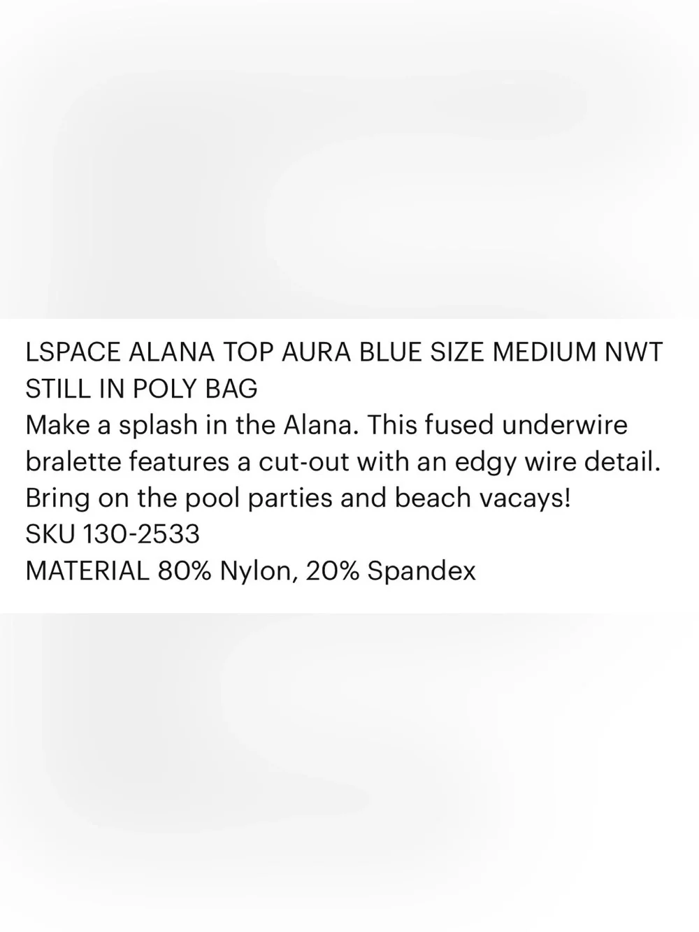 L*Space Alana Bikini Top Sky Blue